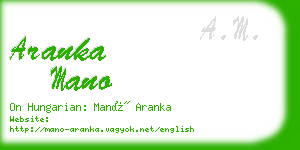 aranka mano business card